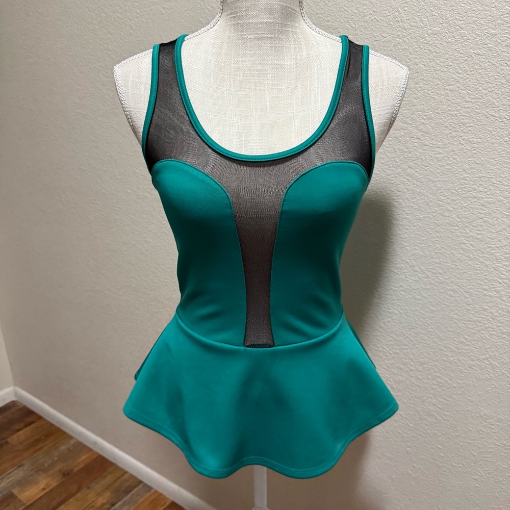 Love J - Teal Peplum Top - Size Small